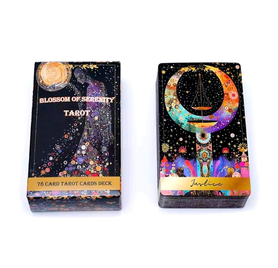 在庫２点のみ✨入手困難な海外美麗デッキ✨星空の夜のタロットカード Amazon.co.jp: セレニティの花タロットカード, 78枚デッキ, 星空